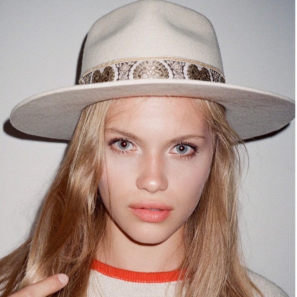 Lack Of Color Cream Hat with Gold Band